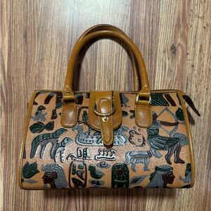 Boho indigenous leather purse